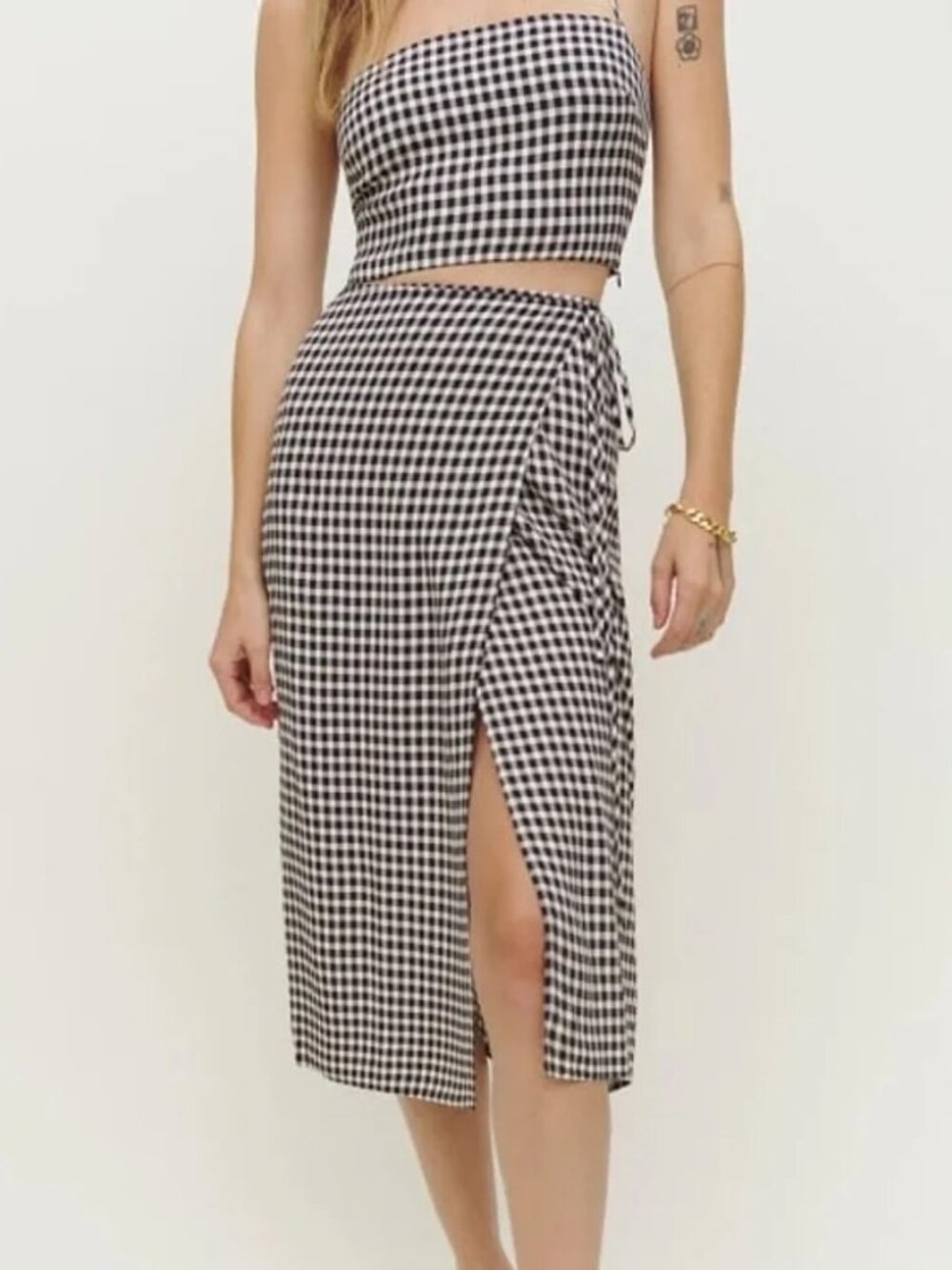 NWT REFORMATION Voyage 2 piece Set in Black Gingham - Picture 4 of 6